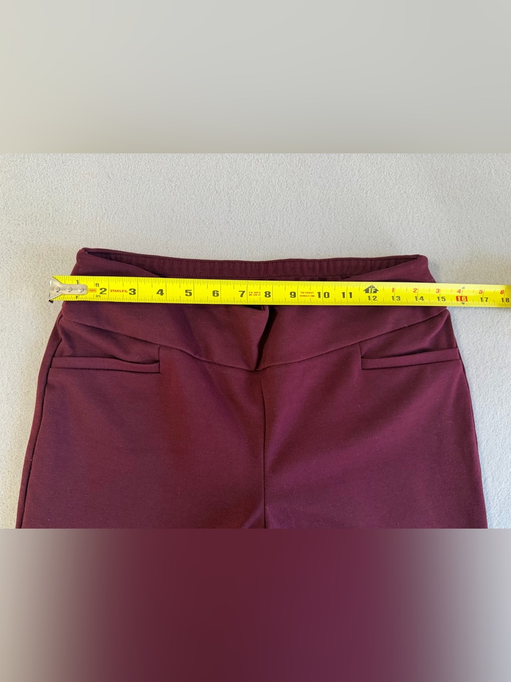 7th Avenue Design Studio Pants Mid Rise M Petite Women’s Burgundy Bootcut Leg - Picture 9 of 9